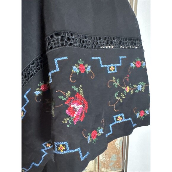Kobi Halperin Black "Demi Floral” Wide Leg Pants Size XXL Cross Stitch Floral - Picture 5 of 12